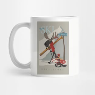 Ski Revelstoke Moose and Beaver travel poster Mug